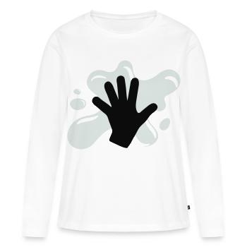 Action de colle climatique - T-shirt manches longues Premium bio Femme - blanc - Devant - Julia (174cm)