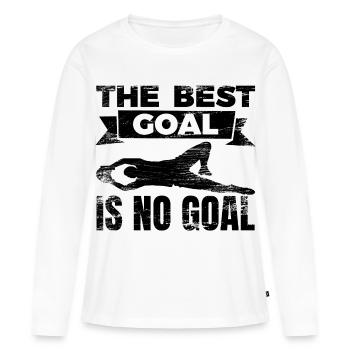 Das beste Tor ist kein Tor zu kassieren - Frauen Premium Bio Langarmshirt - Weiß - Vorne - Julia (174cm)