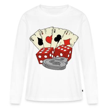 Chance aux jeux - T-shirt manches longues Premium bio Femme - blanc - Devant - Julia (174cm)