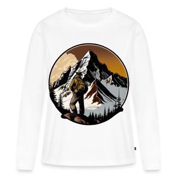 Bergsteiger - Frauen Premium Bio Langarmshirt - Weiß - Vorne - Julia (174cm)