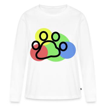 Animaux Animaux Animaux Peluche Animal préféré Animal de compagnie - T-shirt manches longues Premium bio Femme - blanc - Devant - Julia (174cm)
