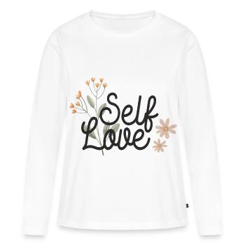 Amour de soi - T-shirt manches longues Premium bio Femme - blanc - Devant - Julia (174cm)