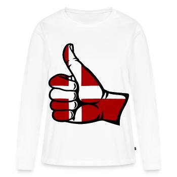 Denmark Flag All Right Symbol - Women's Premium Organic Long Sleeve Shirt - white - Front - Julia (174cm)