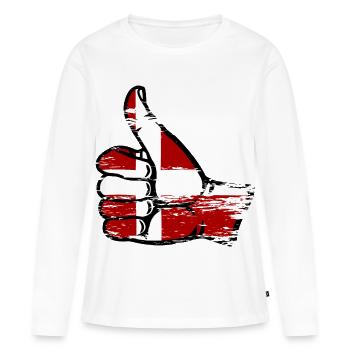 Denmark Flag All Right Symbol - Women's Premium Organic Long Sleeve Shirt - white - Front - Julia (174cm)