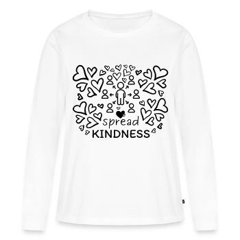 Citation inspirante de propagation de la gentillesse - T-shirt manches longues Premium bio Femme - blanc - Devant - Julia (174cm)