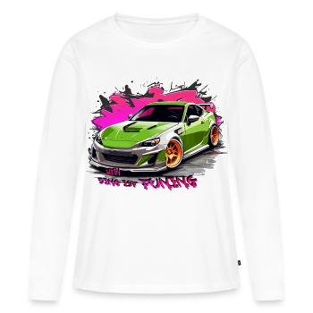 Mon truc, c’est le tuning - T-shirt manches longues Premium bio Femme - blanc - Devant - Julia (174cm)