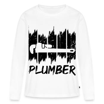 Klempner - Frauen Premium Bio Langarmshirt - Weiß - Vorne - Julia (174cm)