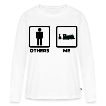 La vie d’un cheminot - T-shirt manches longues Premium bio Femme - blanc - Devant - Julia (174cm)