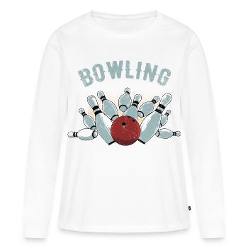 Croquis de Bowling Strike - T-shirt manches longues Premium bio Femme - blanc - Devant - Julia (174cm)