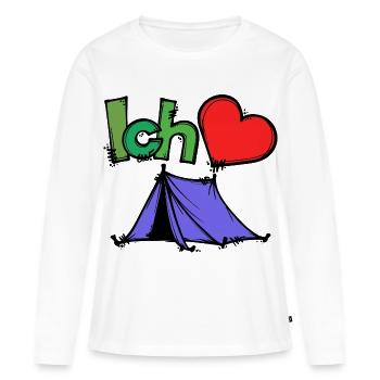 Tentes Camping Camper Déclaration Wanderlust Heart - T-shirt manches longues Premium bio Femme - blanc - Devant - Julia (174cm)