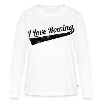 Amateurs de rames - T-shirt manches longues Premium bio Femme - blanc - Devant - Julia (174cm)