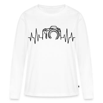 Workaholic Job Fotograf Karriere Beruf Arbeiter - Frauen Premium Bio Langarmshirt - Weiß - Vorne - Julia (174cm)
