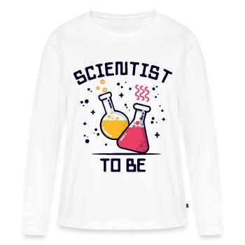 Workaholic Wissenschafter Statement Beruf Karriere - Frauen Premium Bio Langarmshirt - Weiß - Vorne - Julia (174cm)