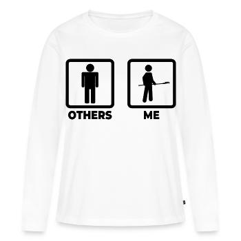 Caricature de boulanger drôle - T-shirt manches longues Premium bio Femme - blanc - Devant - Julia (174cm)