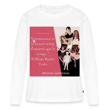DE FILLE A FEMME - T-shirt manches longues Premium bio Femme - blanc - Devant - Julia (174cm)