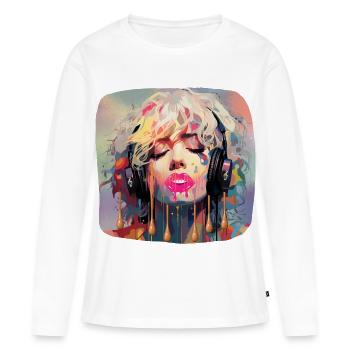 Pop Art & Musique - T-shirt manches longues Premium bio Femme - blanc - Devant - Julia (174cm)