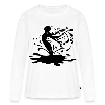 Silhouette und Tusche - Frauen Premium Bio Langarmshirt - Weiß - Vorne - Julia (174cm)