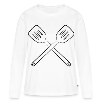 Slotted spoon - Women's Premium Organic Long Sleeve Shirt - white - Front - Julia (174cm)