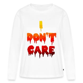 Je ne me soucie pas de la déclaration - T-shirt manches longues Premium bio Femme - blanc - Devant - Julia (174cm)