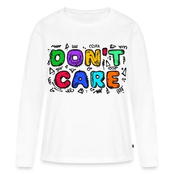 Je ne me soucie pas de la déclaration - T-shirt manches longues Premium bio Femme - blanc - Devant - Julia (174cm)