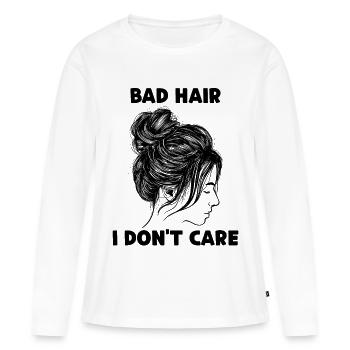 Je ne me soucie pas de l’attitude cool - T-shirt manches longues Premium bio Femme - blanc - Devant - Julia (174cm)