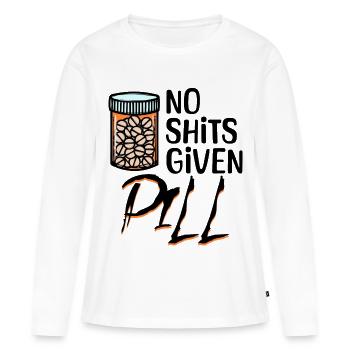 Je m’en fous Déclaration - T-shirt manches longues Premium bio Femme - blanc - Devant - Julia (174cm)