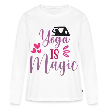 Yoga is Magic - Women's Premium Organic Long Sleeve Shirt - white - Front - Julia (174cm)