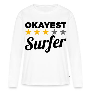 Surfeur moyen - T-shirt manches longues Premium bio Femme - blanc - Devant - Julia (174cm)