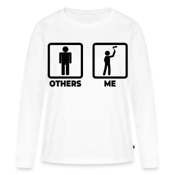Peintre et décorateur - T-shirt manches longues Premium bio Femme - blanc - Devant - Julia (174cm)