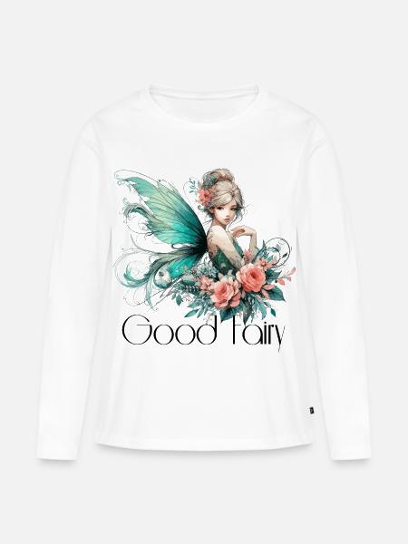 Gute Fee Geschenk - Frauen Premium Bio Langarmshirt - Weiß