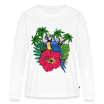 Bird Lover, Parrot, Animal Lover, Pet, Zoo - Women's Premium Organic Long Sleeve Shirt - white - Front - Julia (174cm)