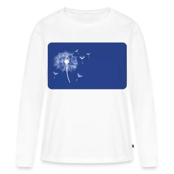Dandelion blue - customizable - Women's Premium Organic Long Sleeve Shirt - white - Front - Julia (174cm)