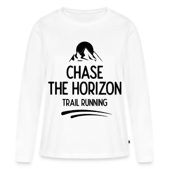 Trailrunning - Jagd auf den Horizont - Frauen Premium Bio Langarmshirt - Weiß - Vorne - Julia (174cm)