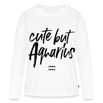 Astro Mignon mais Verseau - T-shirt manches longues Premium bio Femme - blanc - Devant - Julia (174cm)