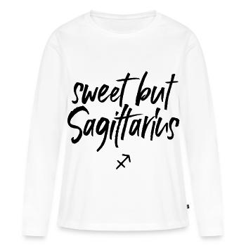 Astro Doux mais Sagittaire - T-shirt manches longues Premium bio Femme - blanc - Devant - Julia (174cm)