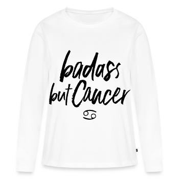Astro Badass mais Cancer - T-shirt manches longues Premium bio Femme - blanc - Devant - Julia (174cm)