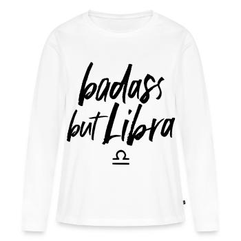 Astro Badass mais Balance - T-shirt manches longues Premium bio Femme - blanc - Devant - Julia (174cm)