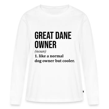 Gros dogue Allemand Dogue Grand Dogue - T-shirt manches longues Premium bio Femme - blanc - Devant - Julia (174cm)