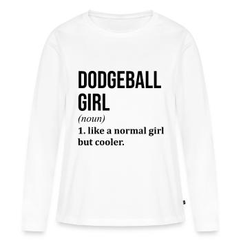 Ball-prisonnier - T-shirt manches longues Premium bio Femme - blanc - Devant - Julia (174cm)