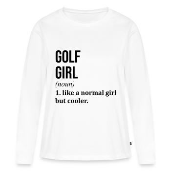 Golf Golf Golf - T-shirt manches longues Premium bio Femme - blanc - Devant - Julia (174cm)