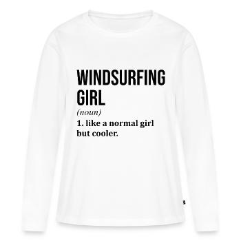 Windsurf Windsurf Windsurf - Frauen Premium Bio Langarmshirt - Weiß - Vorne - Julia (174cm)