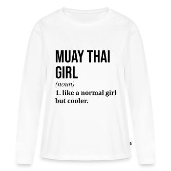 Muay Thai Muay Thai Muay Thai - T-shirt manches longues Premium bio Femme - blanc - Devant - Julia (174cm)