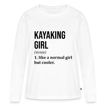 Kayak Kayak Kayak - T-shirt manches longues Premium bio Femme - blanc - Devant - Julia (174cm)