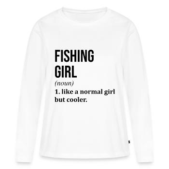 Pêche Pêche Pêche - T-shirt manches longues Premium bio Femme - blanc - Devant - Julia (174cm)