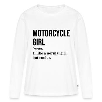 Motorcycle - Women's Premium Organic Long Sleeve Shirt - white - Front - Julia (174cm)