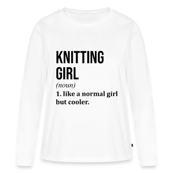 Stricken Stricken Stricken - Frauen Premium Bio Langarmshirt - Weiß - Vorne - Julia (174cm)