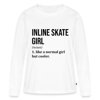 Inline-Skate, Inline-Skate, Inline-Skate, - Frauen Premium Bio Langarmshirt - Weiß - Vorne - Julia (174cm)