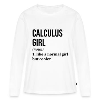 Calcul différentiel Calcul différentiel Calcul - T-shirt manches longues Premium bio Femme - blanc - Devant - Julia (174cm)