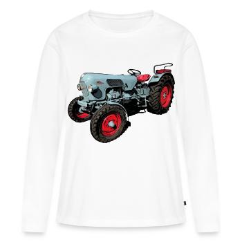 Eicher Tiger EM 235 - T-shirt manches longues Premium bio Femme - blanc - Devant - Julia (174cm)