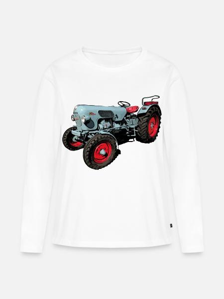 Eicher Tiger EM 235 - Frauen Premium Bio Langarmshirt - Weiß